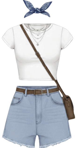 Crop Top and Ripped Jean Shorts