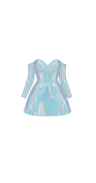 Holographic Mini Dress - Blue