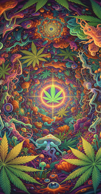 Stoners Trippy Paradise Background