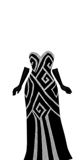 Jasmine Masters Inspired Geometric Gown