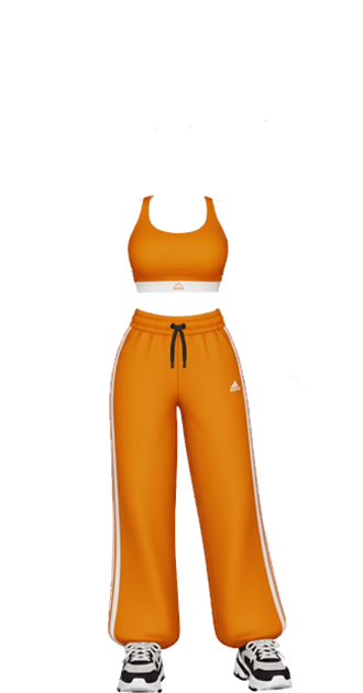 orange adidas outfit