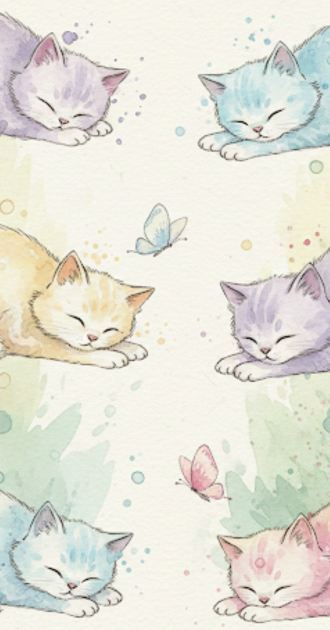watercolor cats