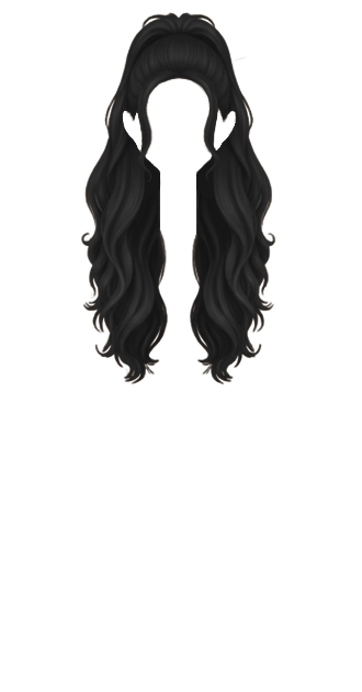 Black ponytail with waves