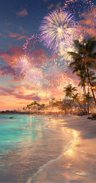 Beach Eve Fireworks