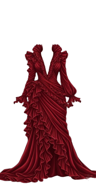 Red Ruffled Eleganza