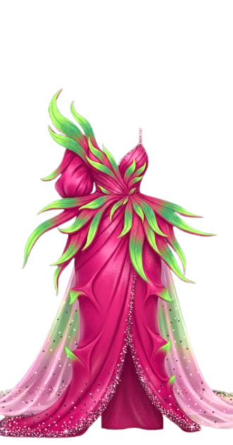 Dragonfruit Inspired Gown