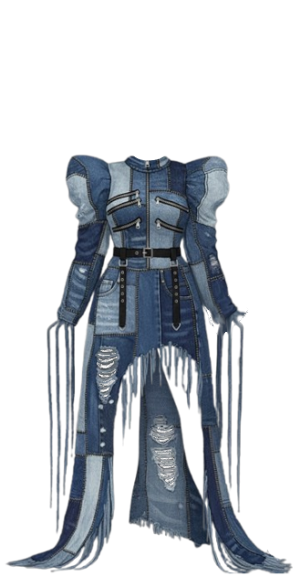 Patchwork Denim Punk Dress