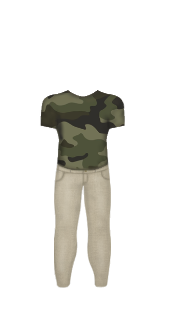 Camo Shirt & Beige Pants