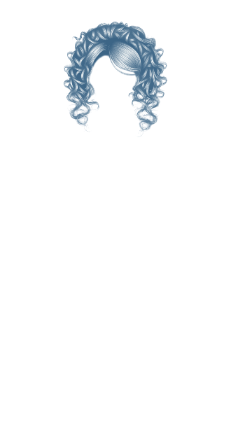 Silver Blue Curly Girl