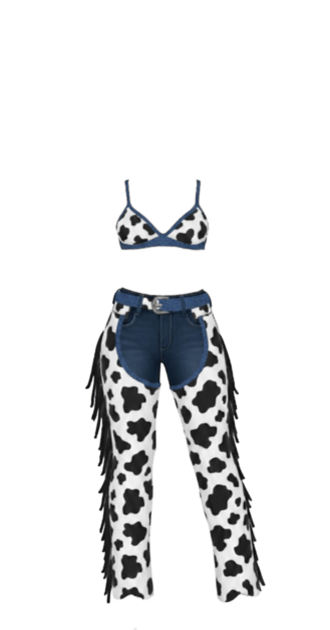 Cowprint Bralette and Chaps