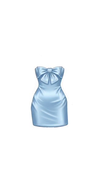 Blue Satin Dress w Bow
