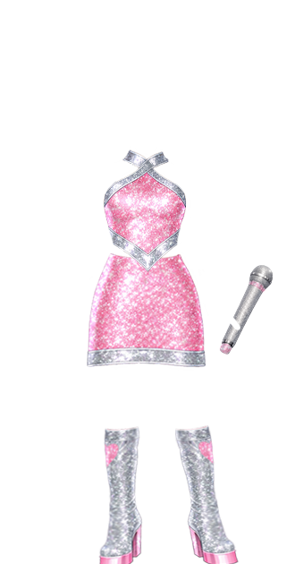 Sabrina Carpenter Pink Sparkles + Microphone