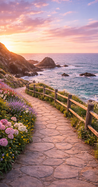 coastal sunset path