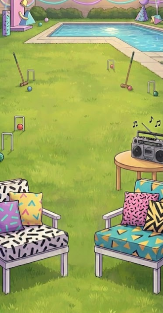Croquet Backyard Party Background