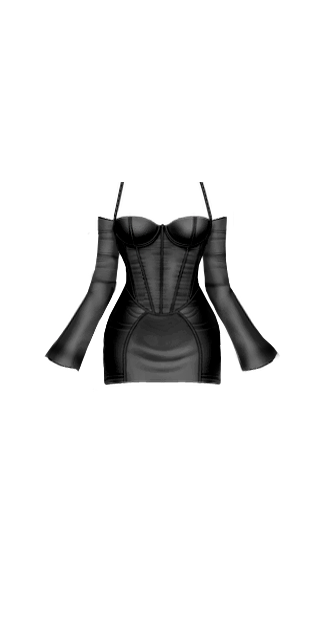 Satin Corset Mini Dress (Black)