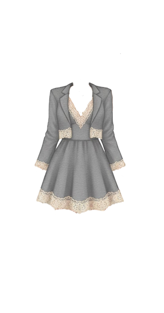 teddi lace-trimmed dress with blazer