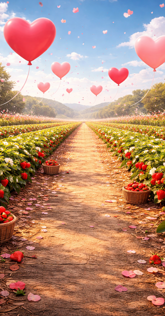 valentines strawberry field