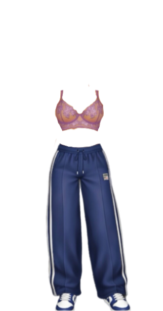 Tate McRae Purple Lace Bra Outfit