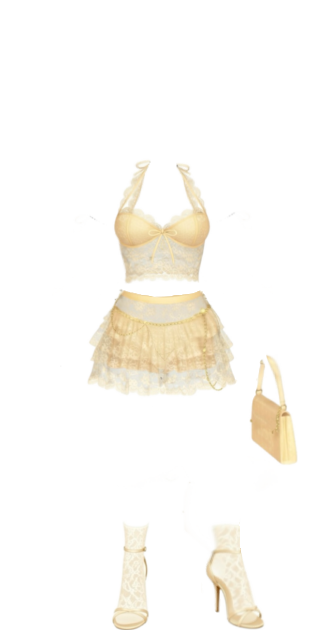 Butter Yellow Lace Set