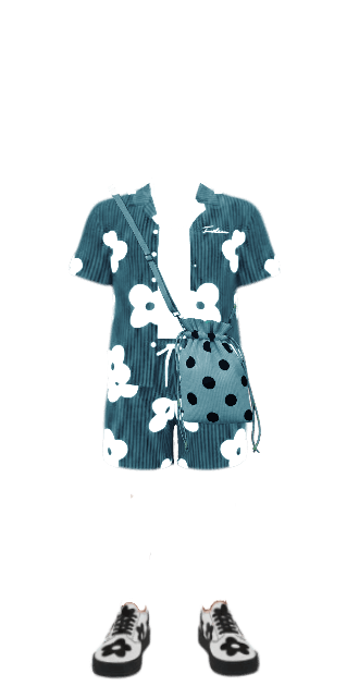 Set flower pana blue