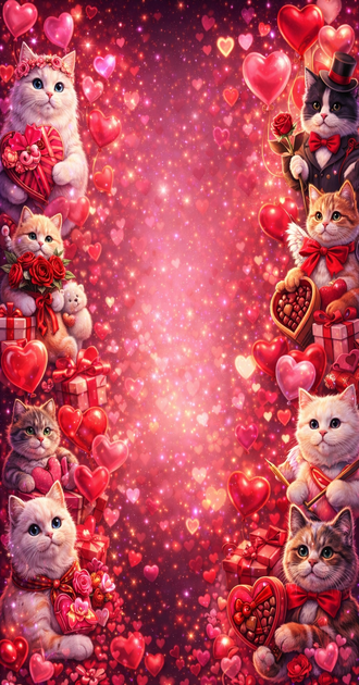 Valentines cat background