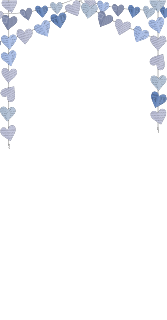 Blue Paper Hearts Garland