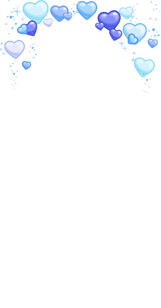 Blue Floating Hearts