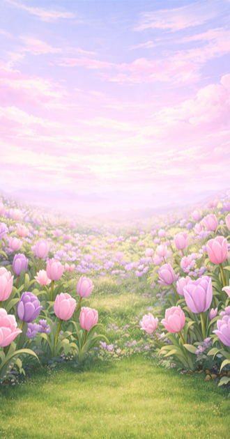 Pastel Tulip Field