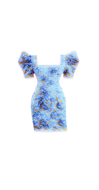 Blue Geometric Dress