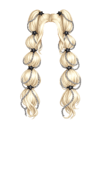 blonde bubble braid w chains v1