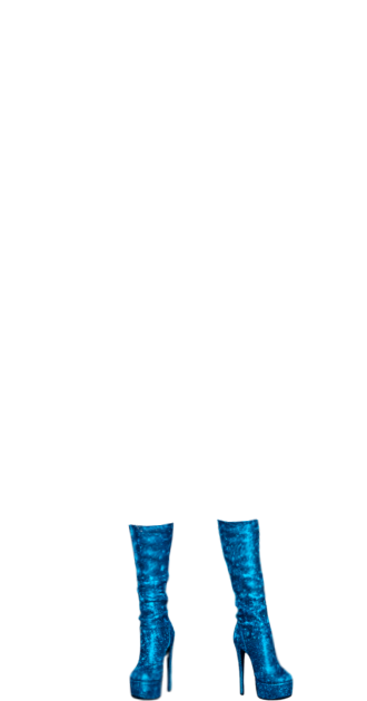 Qela Blue Glitter Boots