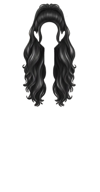 Black ponytail with waves 2.1