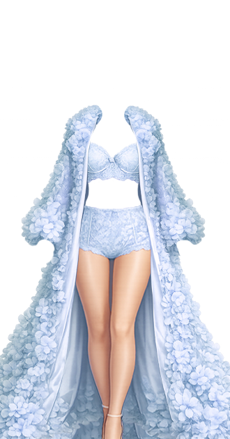 Blue Rose Petal Robe