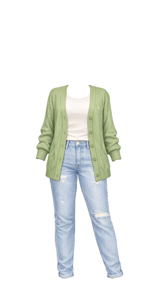 Green Cardigan With Jeans