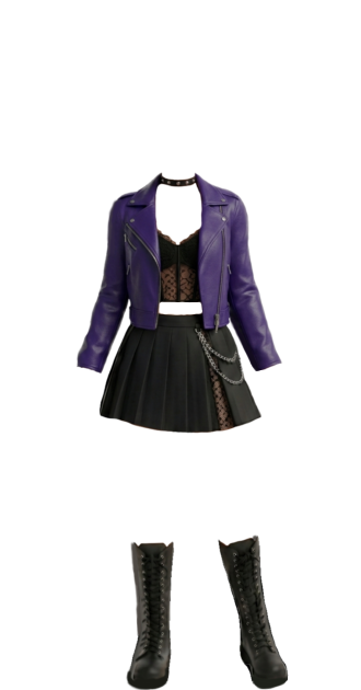 Biker girl purple