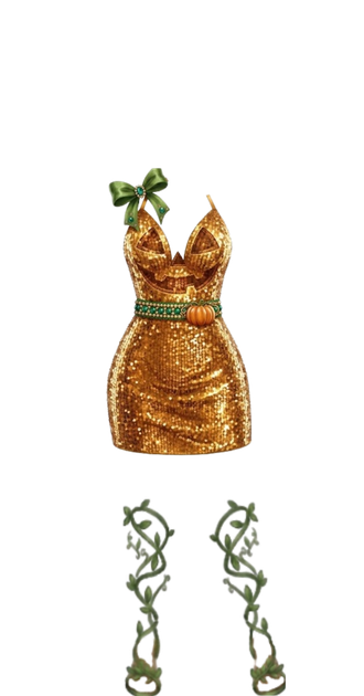 Jack of Lantern Party Dress + Vine Shoes