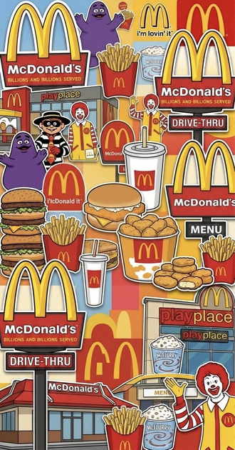 McDonald’s collage background