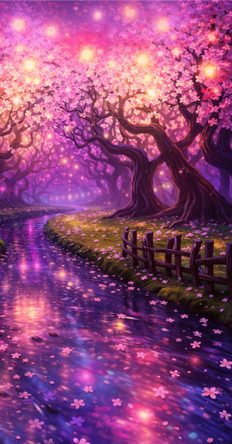 Magical Cherry Blossom Forrest