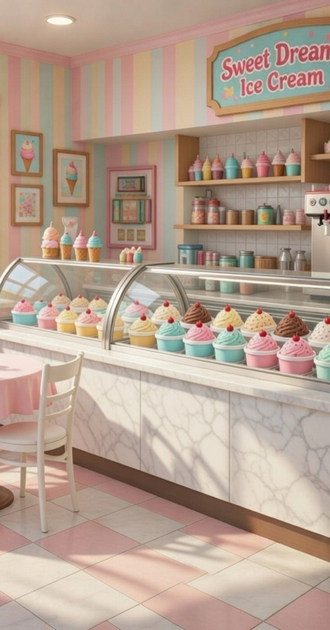 Cute ice cream shop